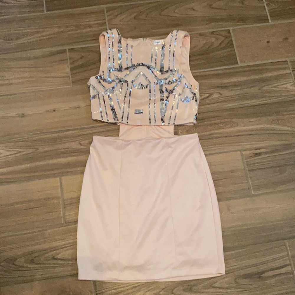 Light pink with sequin fitted dress size 9